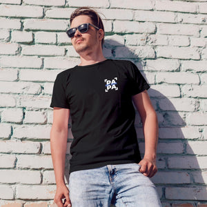 Papa T-Shirt personalisiert mit Wunschnamen oder Geburtsjahr in schwarz – Einzigartiges Geschenk für Väter und werdende Papas