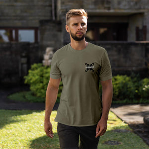 Individuelles Papa Shirt mit Kindernamen und Geburtsjahr in khaki – Das perfekte personalisierte Geschenk für stolze Dads