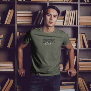 Individuelles Papa Shirt mit Kindernamen und Geburtsjahr in khaki – Das perfekte personalisierte Geschenk für stolze Dads
