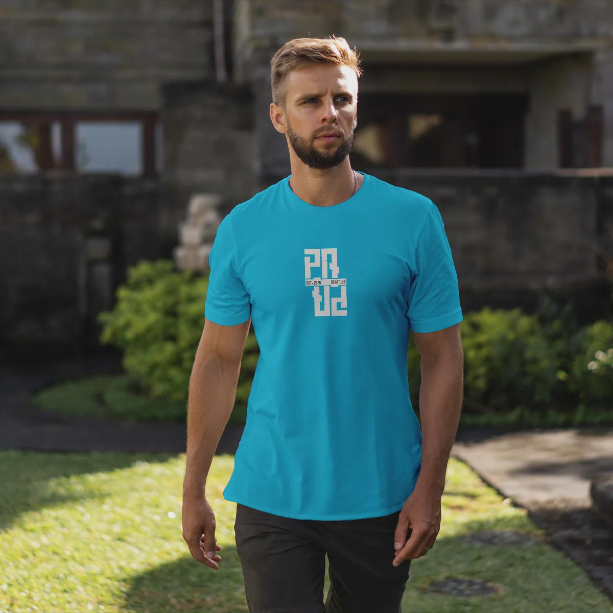 Individuelles Papa Shirt mit Kindernamen und Geburtsjahr in aqua – Das perfekte personalisierte Geschenk für stolze Dads