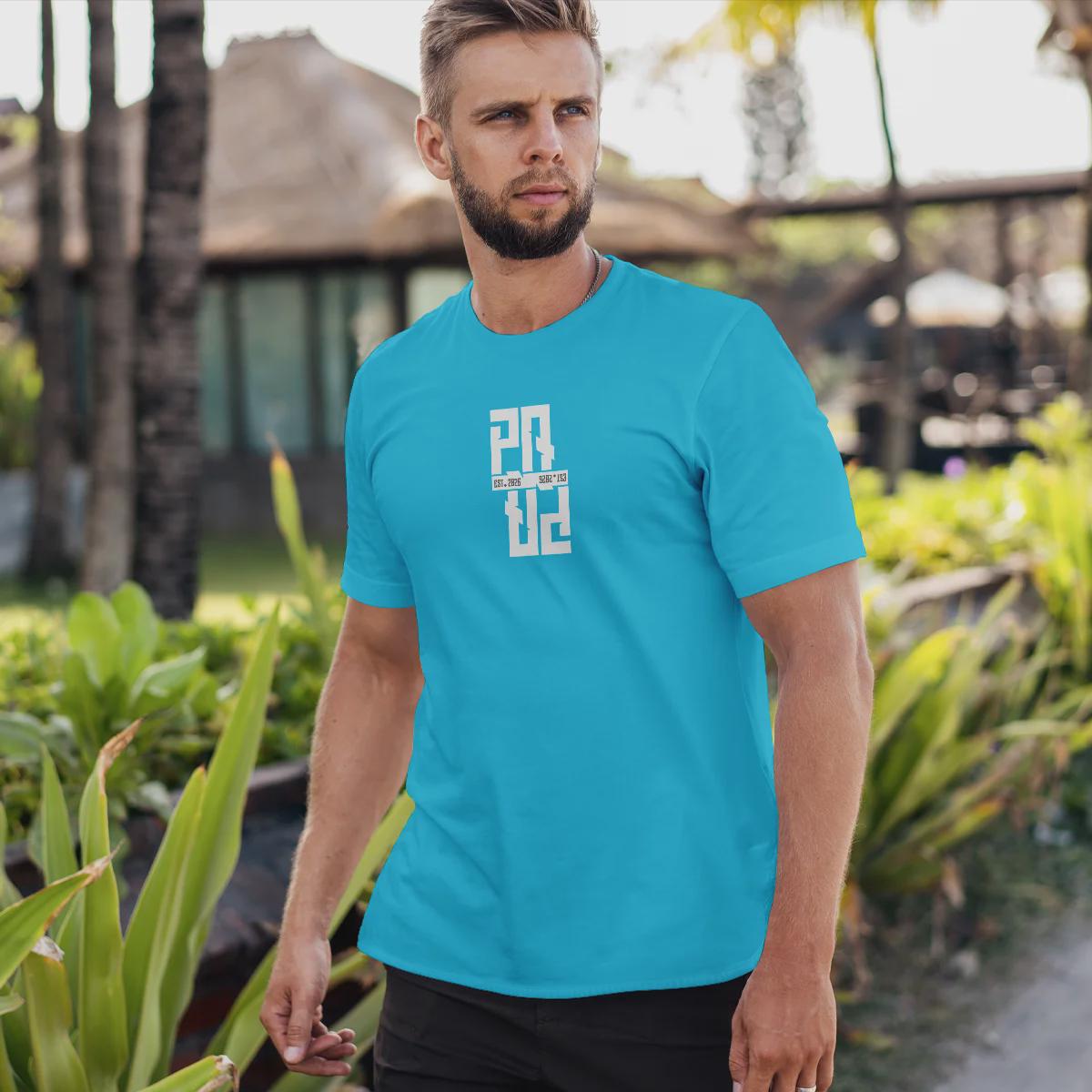 Individuelles Papa Shirt mit Kindernamen und Geburtsjahr in aqua – Das perfekte personalisierte Geschenk für stolze Dads