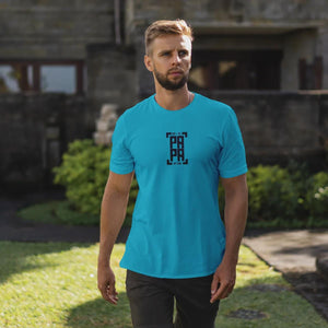 Individuelles Papa Shirt mit Kindernamen und Geburtsjahr in aqua – Das perfekte personalisierte Geschenk für stolze Dads