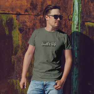 Individuelles Papa Shirt mit Kindernamen und Geburtsjahr in khaki – Das perfekte personalisierte Geschenk für stolze Dads
