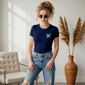 Individuelles Mama Shirt mit Kindernamen und Geburtsjahr in navy – Das perfekte personalisierte Geschenk für die stolze Mutter