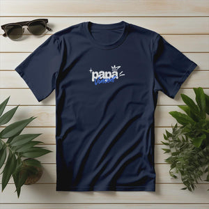 Papa T-Shirt personalisiert mit Wunschnamen oder Geburtsjahr in navy – Einzigartiges Geschenk für Väter und werdende Papas