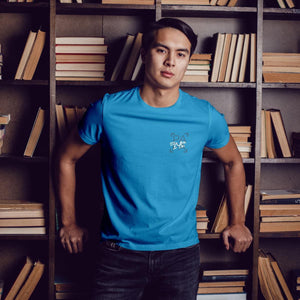 Individuelles Papa Shirt mit Kindernamen und Geburtsjahr in aqua – Das perfekte personalisierte Geschenk für stolze Dads