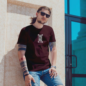Personalisiertes Papa T-Shirt mit Namen der Kinder und Wunschjahr in bordaux – Individuelles Geschenk für Väter zum Vatertag