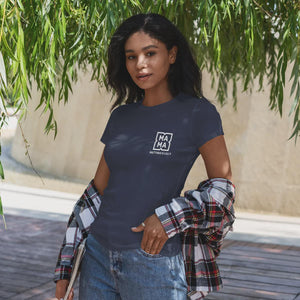 Individuelles Mama Shirt mit Kindernamen und Geburtsjahr in navy – Das perfekte personalisierte Geschenk für die stolze Mutter