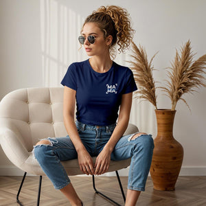 Individuelles Mama Shirt mit Kindernamen und Geburtsjahr in navy – Das perfekte personalisierte Geschenk für die stolze Mutter