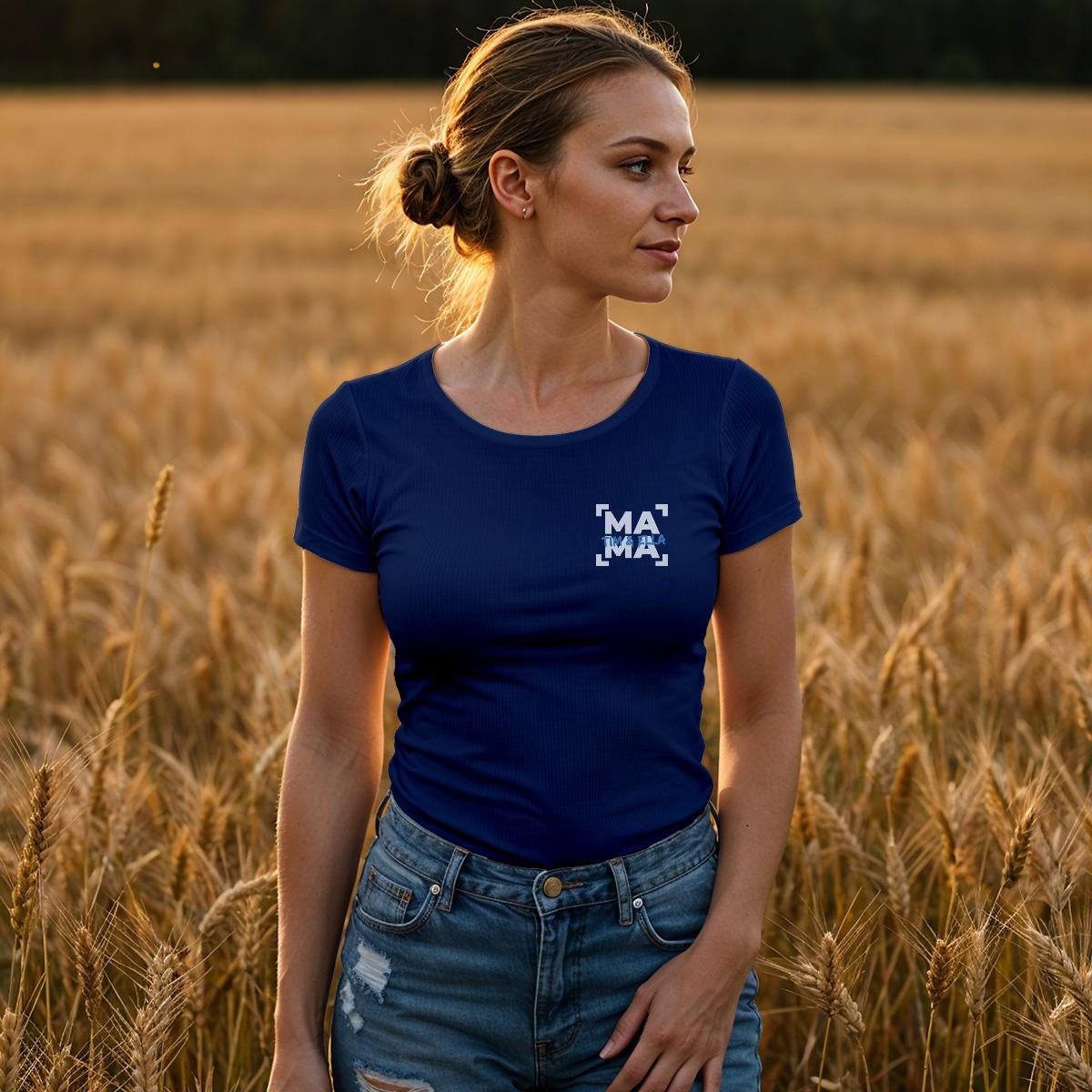Individuelles Mama Shirt mit Kindernamen und Geburtsjahr in navy – Das perfekte personalisierte Geschenk für die stolze Mutter