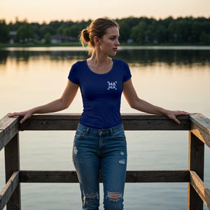 Individuelles Mama Shirt mit Kindernamen und Geburtsjahr in navy – Das perfekte personalisierte Geschenk für die stolze Mutter
