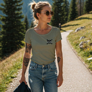 Mama T-Shirt personalisiert mit Wunschnamen oder Geburtsjahr in khaki – Einzigartiges Geschenk für Mütter und werdende Mamas